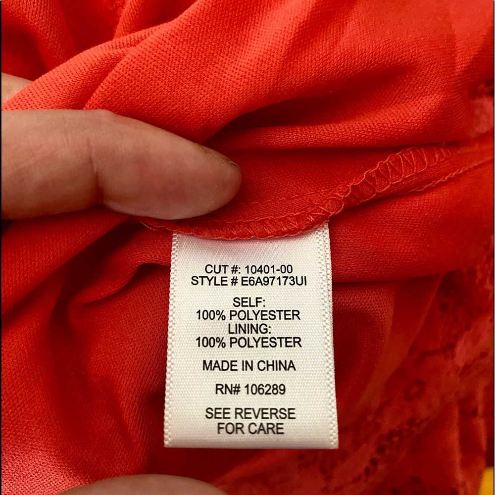 🌵 Trixxi Lace High Low Strapless Summer Dress Coral/Pink/Orange Size L Junior - Picture 3 of 10